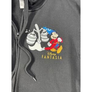Disney Fantasia Mickey Mouse Zip Hoodie Large Jerry Leigh Embroidered Graphic